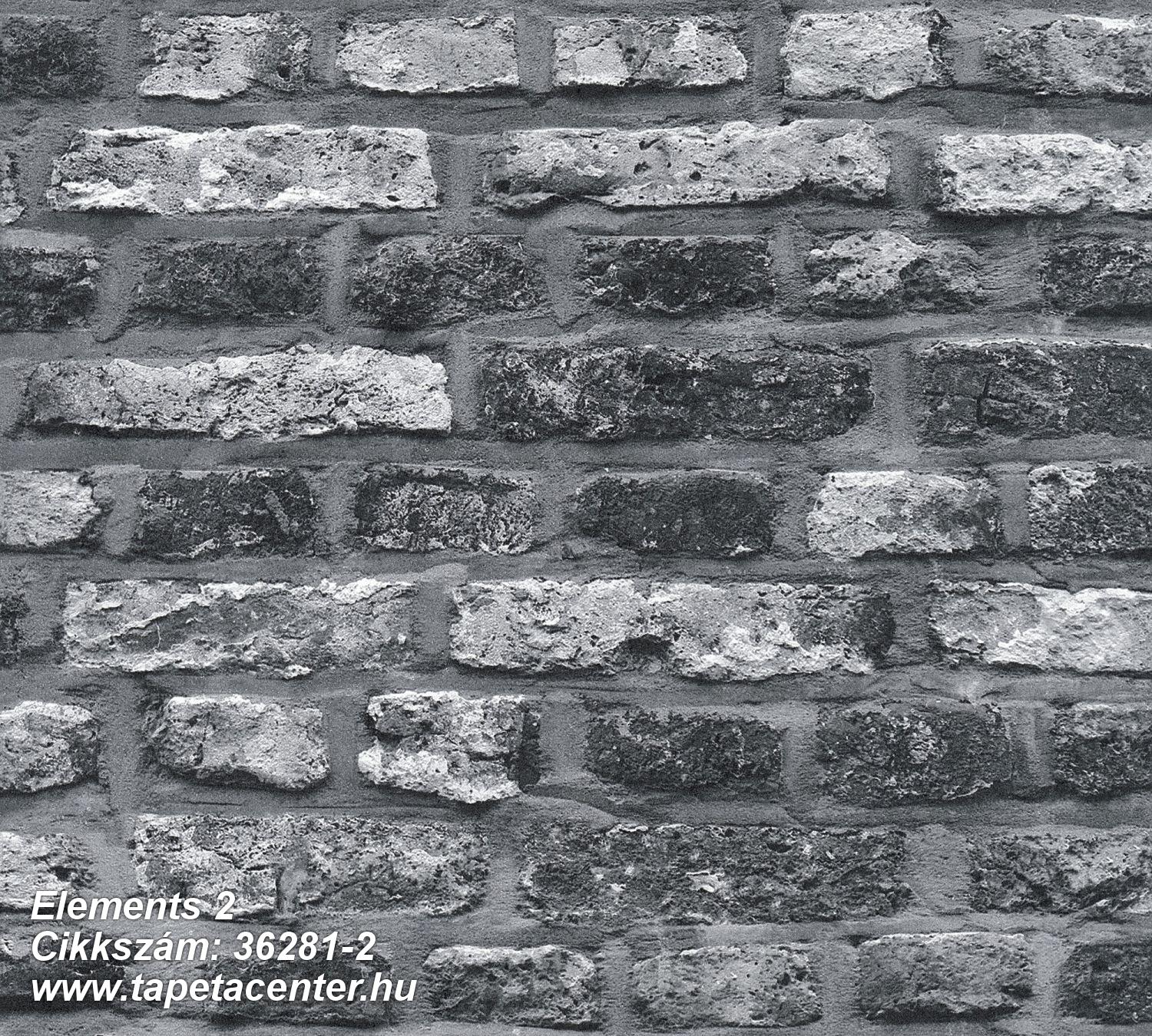 Dekor,kőhatású-kőmintás,fekete,szürke,súrolható,vlies tapéta 